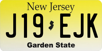 NJ license plate J19EJK