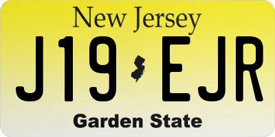 NJ license plate J19EJR