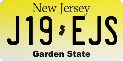 NJ license plate J19EJS