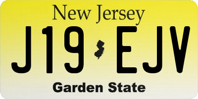 NJ license plate J19EJV