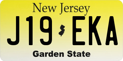 NJ license plate J19EKA