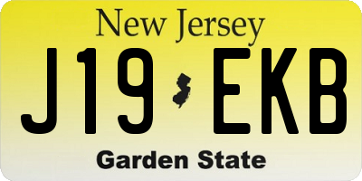 NJ license plate J19EKB