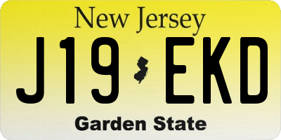 NJ license plate J19EKD