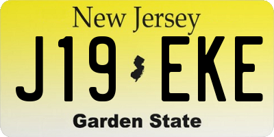 NJ license plate J19EKE