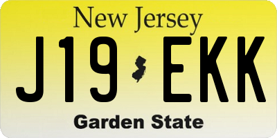 NJ license plate J19EKK