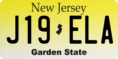 NJ license plate J19ELA