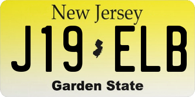 NJ license plate J19ELB