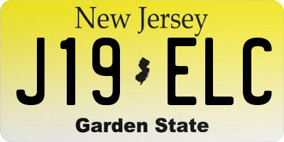 NJ license plate J19ELC