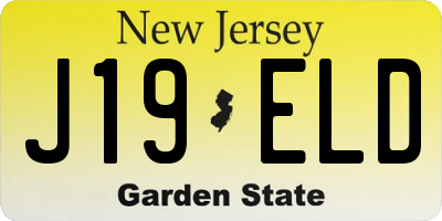 NJ license plate J19ELD