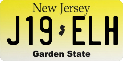 NJ license plate J19ELH