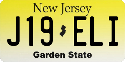 NJ license plate J19ELI
