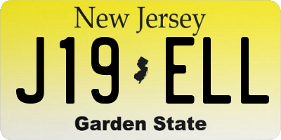 NJ license plate J19ELL