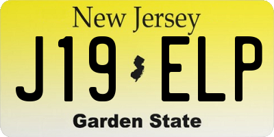 NJ license plate J19ELP