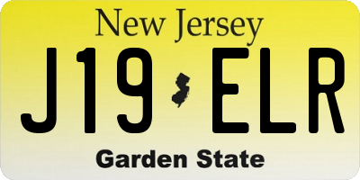 NJ license plate J19ELR