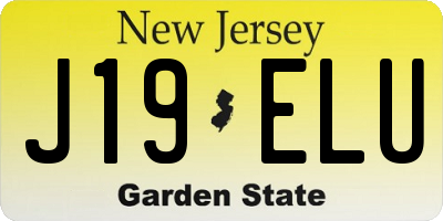 NJ license plate J19ELU