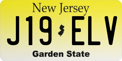 NJ license plate J19ELV