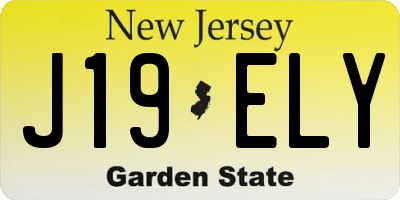 NJ license plate J19ELY