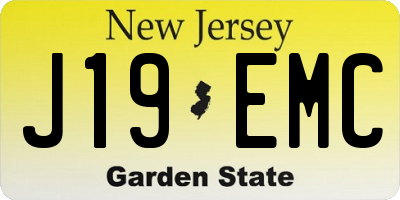 NJ license plate J19EMC