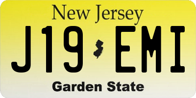 NJ license plate J19EMI