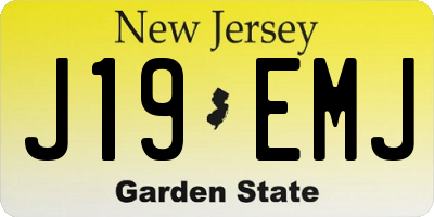 NJ license plate J19EMJ