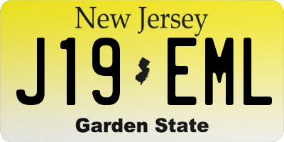 NJ license plate J19EML