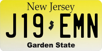 NJ license plate J19EMN