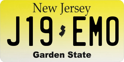 NJ license plate J19EMO