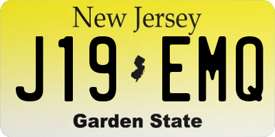 NJ license plate J19EMQ