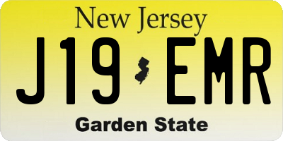 NJ license plate J19EMR