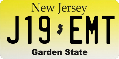 NJ license plate J19EMT