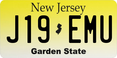 NJ license plate J19EMU