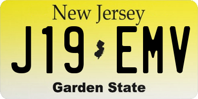 NJ license plate J19EMV