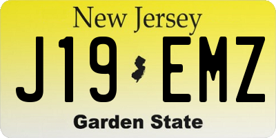 NJ license plate J19EMZ