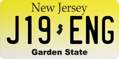 NJ license plate J19ENG