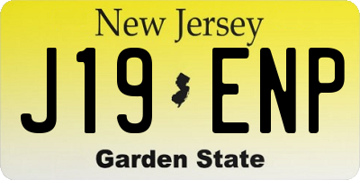 NJ license plate J19ENP