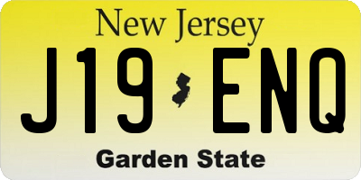 NJ license plate J19ENQ