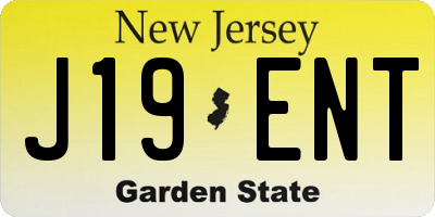 NJ license plate J19ENT