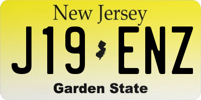 NJ license plate J19ENZ