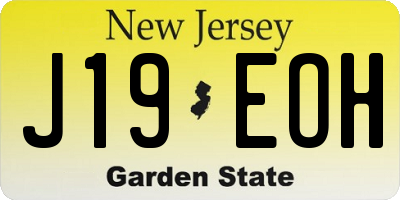 NJ license plate J19EOH