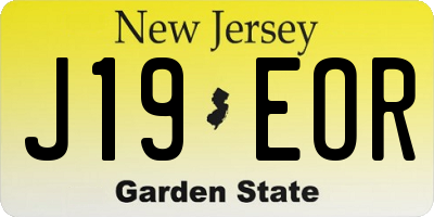 NJ license plate J19EOR