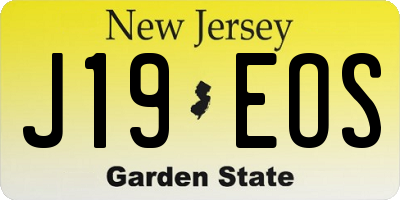 NJ license plate J19EOS