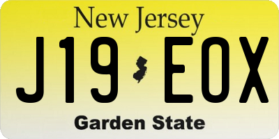 NJ license plate J19EOX