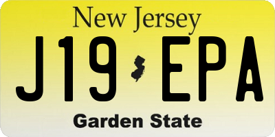 NJ license plate J19EPA