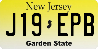 NJ license plate J19EPB