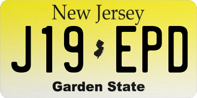 NJ license plate J19EPD