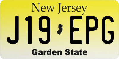 NJ license plate J19EPG