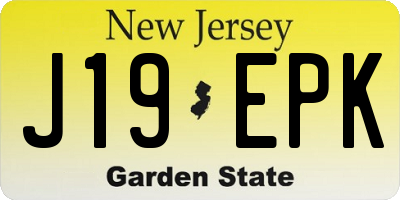 NJ license plate J19EPK