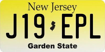 NJ license plate J19EPL
