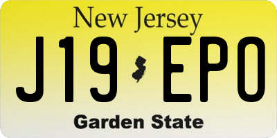 NJ license plate J19EPO