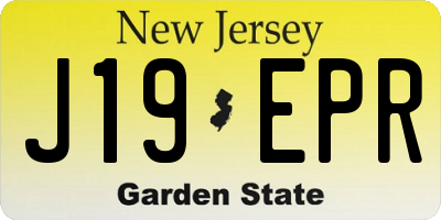 NJ license plate J19EPR